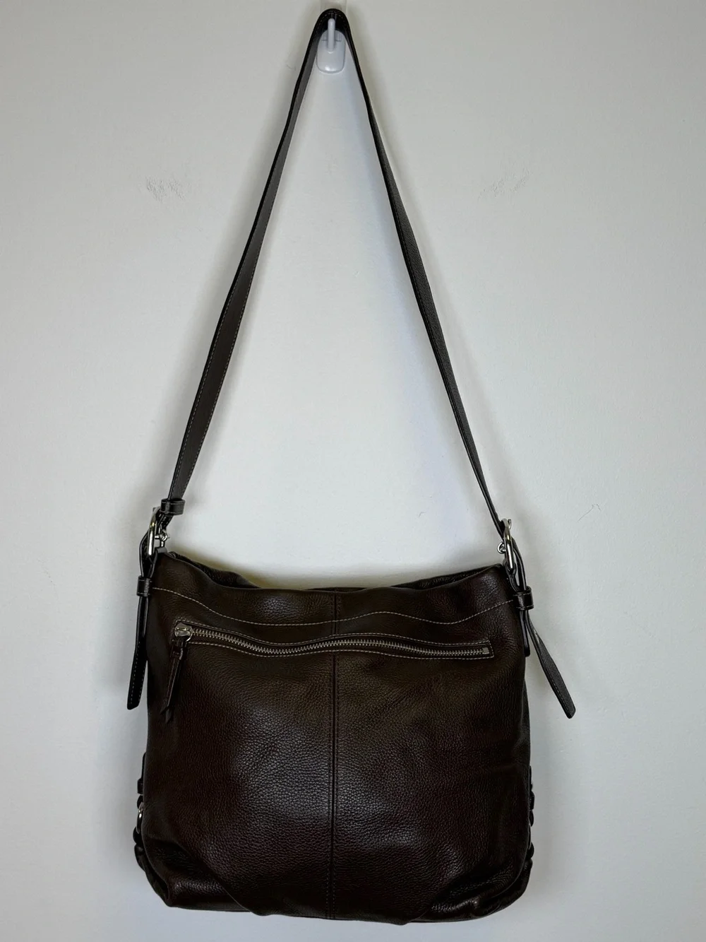 Coach Convertible Hobo/Shoulder/Crossbody Bag Timeless Brown Pebbled Leather